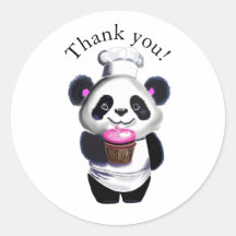 Cute Panda Bear Thank You Sticker