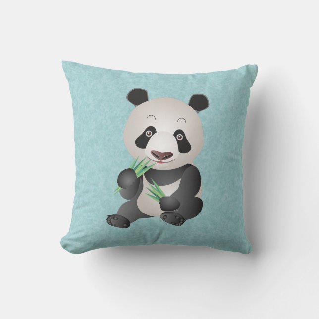 cute panda bear throw pillow (Front)