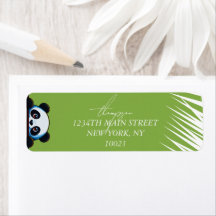Cute Panda Bear Tropical Leaves Custom Return