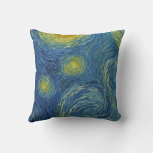 Cute Panda Bear - Van Gogh Style - Starry Night  Cushion
