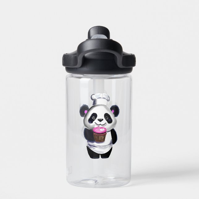 Cute Panda Bear Water Bottle (Back)