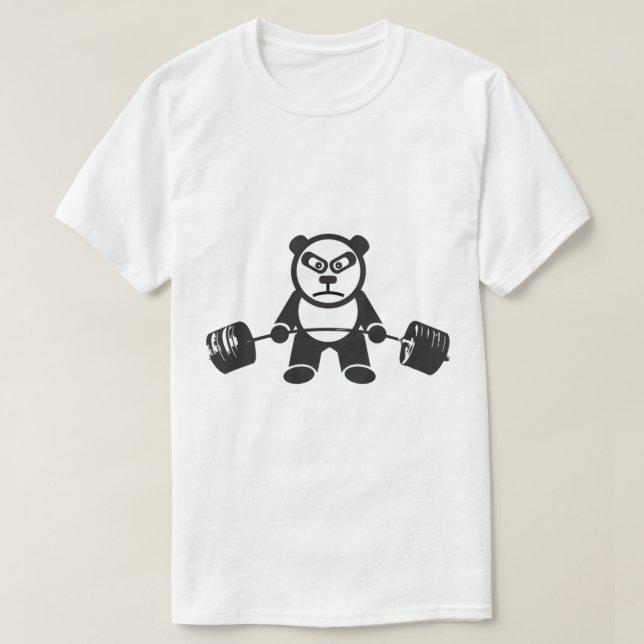 Cute Panda Bear Weightlifting - Deadlift   T-Shirt (Design Front)