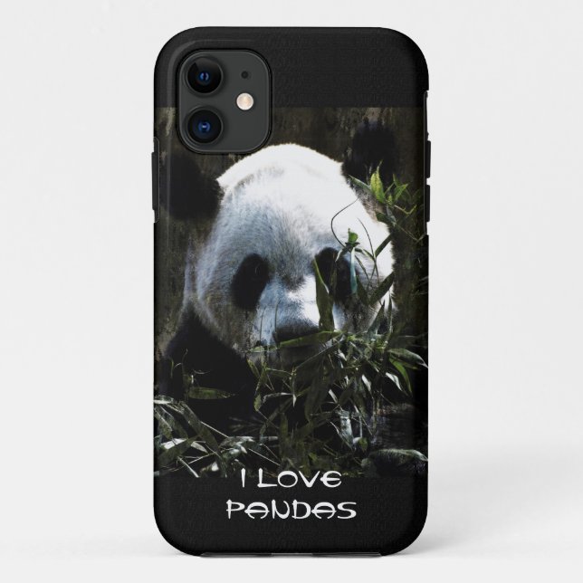 Cute Panda Bear with tasty Bamboo Leaves Case-Mate iPhone Case (Back)