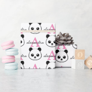 Cute Panda Bear Wrapping Paper – Personalised 