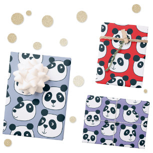 Cute Panda Bear Wrapping Paper Sheet