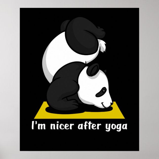 Cute Panda Bear Zen Yoga Workout Poster (Front)
