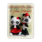 Cute Panda Bears Couple Anniversary  Magnet
