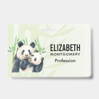 Cute Panda Bears Cuddling Watercolor
