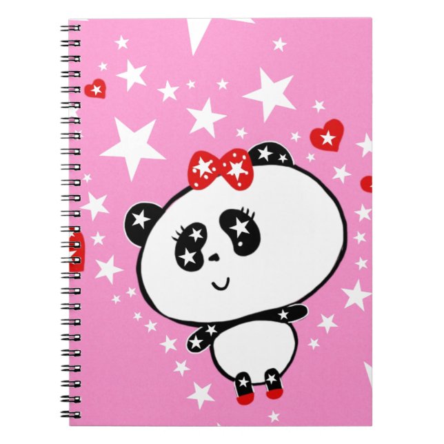 Cute Panda Bears Funny Personalised Notebook (Front)