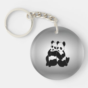 Cute Panda Bears Key Ring