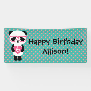 Cute Panda Birthday Banner