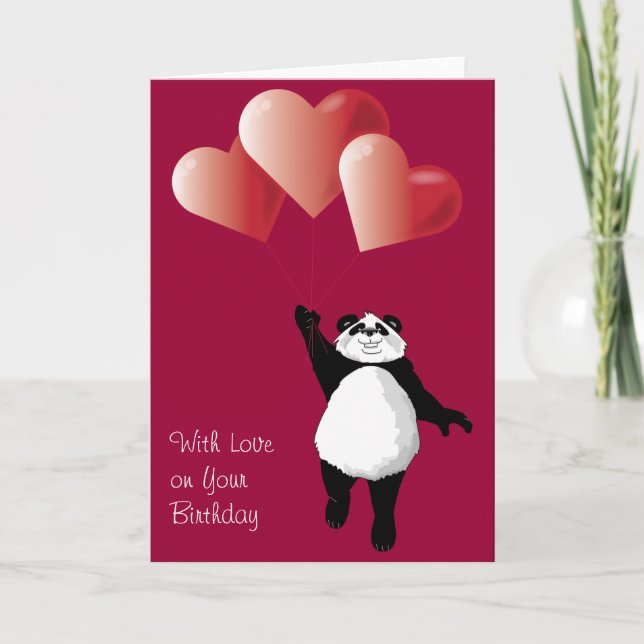 Cute Panda Birthday Card (Front)
