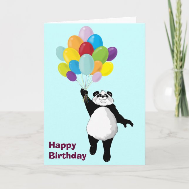 Cute Panda Birthday Card (Front)