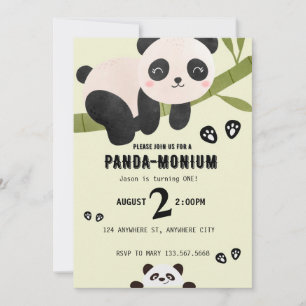 Cute Panda Birthday Invitation