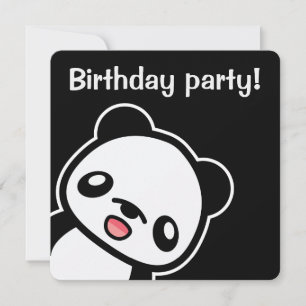 Cute Panda Birthday Party Invitation