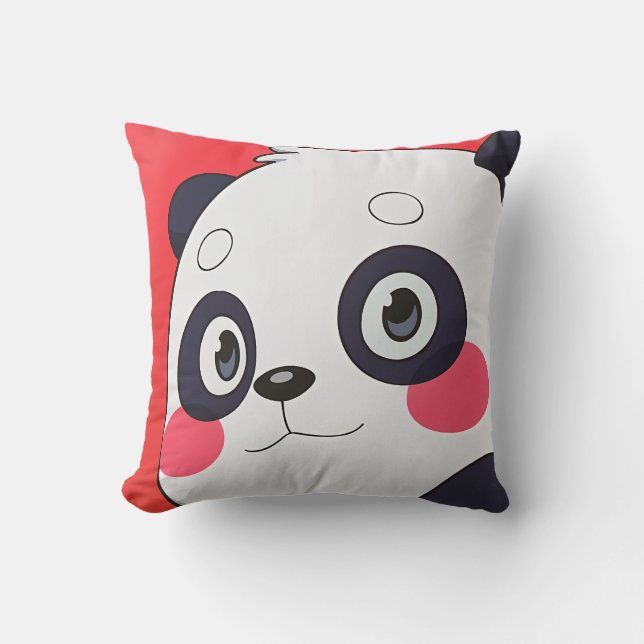 Cute Panda Blanket for Kids Cushion (Front)