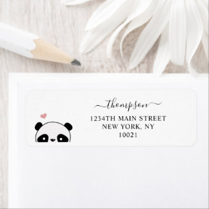 Cute Panda Blush Pink Monogram Script