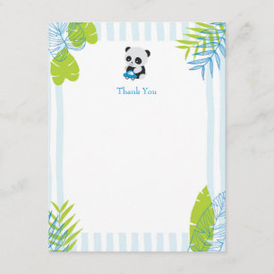 Cute Panda Boy Baby Shower Thank You Cards