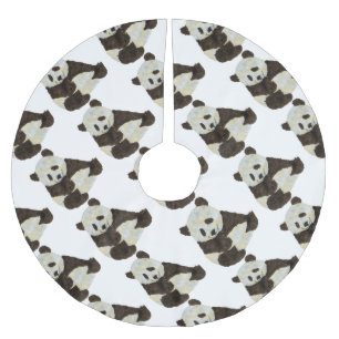Cute Panda Brushed Polyester Tree Skirt