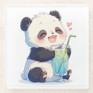 Cute Panda Bubble Tea Coaster | Kawaii Boba Panda 