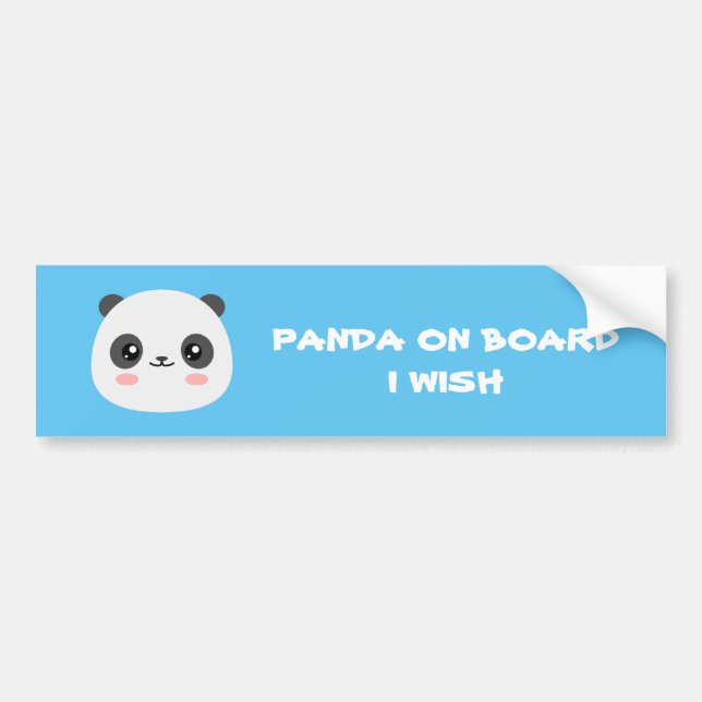Cute Panda Bumper Sticker (Front)