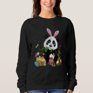 Cute Panda Bunny Egg Hunting Colourful Egg Happy E Sweatshirt