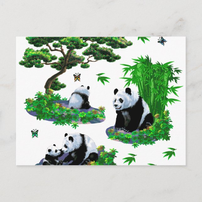 cute panda Cartoon Postcard (Front)