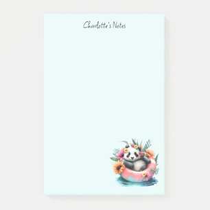 Cute Panda Chilling in an Inner Tube Post-it Notes