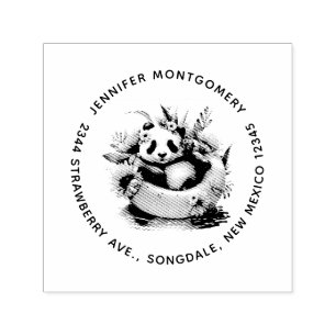 Cute Panda Chilling in an Inner Tube Self-inking Stamp