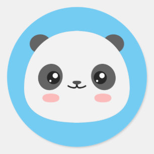 Cute Panda Classic Round Sticker
