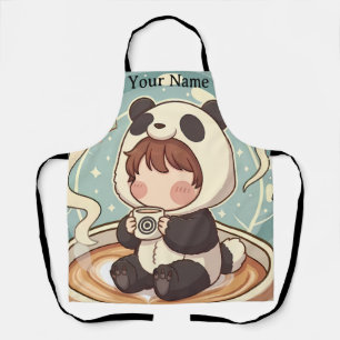 Cute Panda Coffee Kitchen Chef Apron