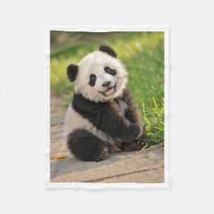 Cute Panda Cub Sherpa Throw Fleece Blanket