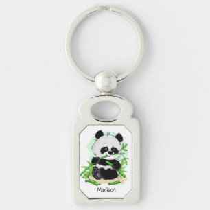 Cute Panda custom name key chain