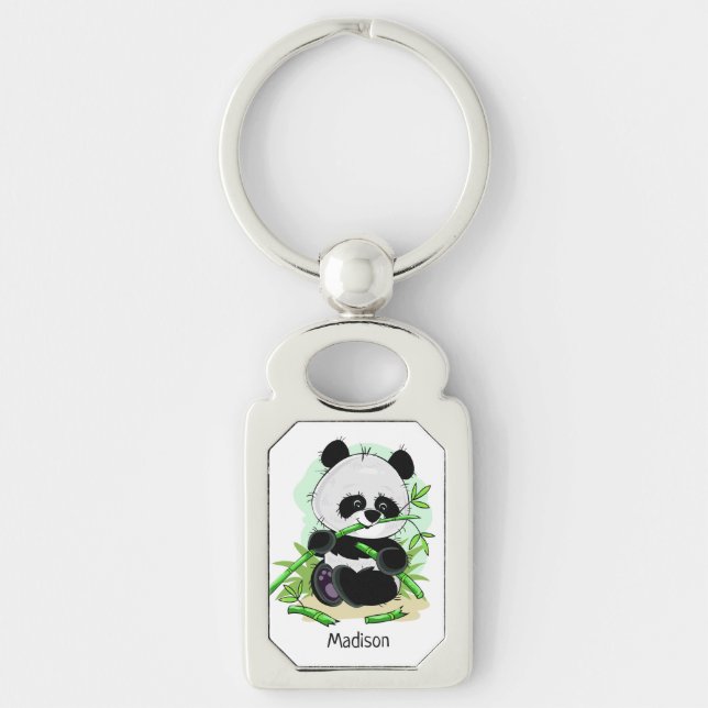 Cute Panda custom name key chain (Front)