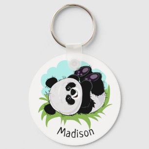 Cute Panda custom name key chains