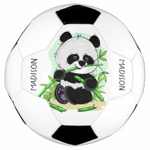 Cute Panda custom name soccer ball