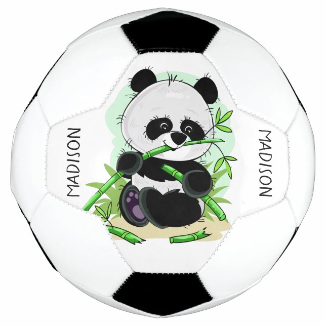 Cute Panda custom name soccer ball (Front)