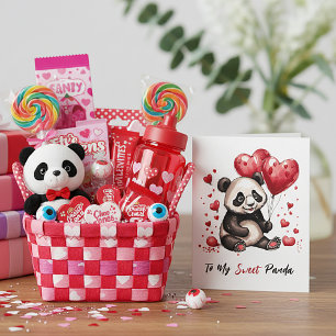 Cute panda custom valentine holiday card