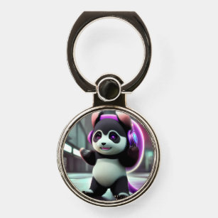 Cute Panda Cyborg    Phone Ring Stand