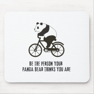 Cute Panda Cycling Cyclist Road Bike Mountain Bicy Mouse Mat
