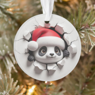 Cute Panda Double-Sided Holiday Ornament