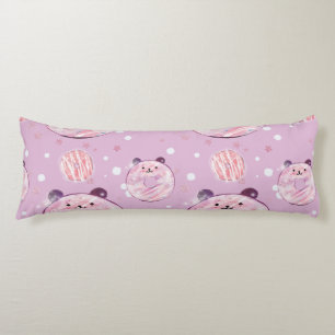 Cute Panda Doughnuts – Pastel Aesthetic Body Cushion