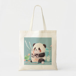 Cute Panda drinking bubble tea, boba tea Tote Bag