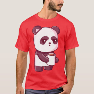 Cute panda drinking coffee T-Shirt