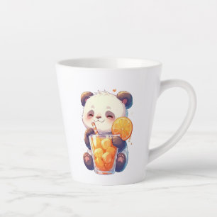 Cute Panda Drinking Orange Juice Mug Kawaii Pand