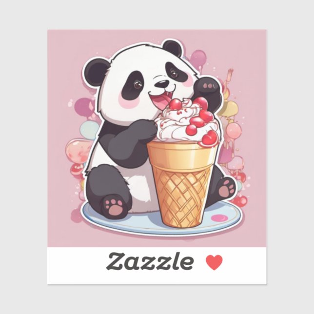 Cute panda eating an ice cream  (Sheet)
