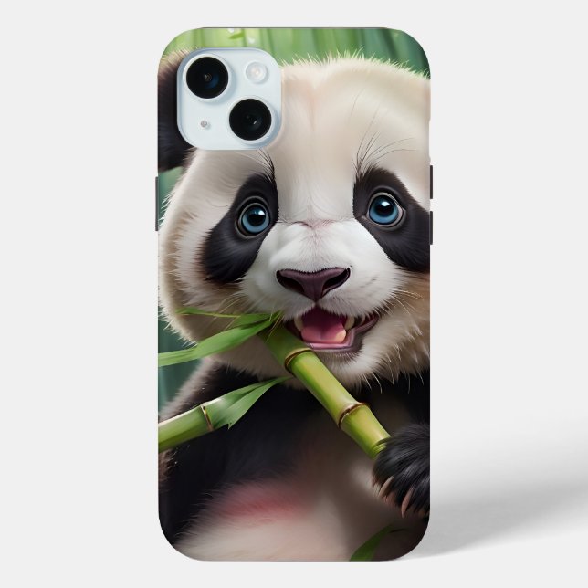 Cute Panda Eating Bamboo Case-Mate iPhone Case (Back)