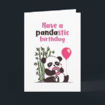 Cute Panda Eating Doughnut Pandastic Funny Birthda Card<br><div class="desc">Funny and cute birthday card for those who love puns and humour. Perfect way to wish your friends and family happy birthday.  Visit our store for more birthday card collection. You'll find something cool,  humourous and sometimes sarcastic birthday cards for your special someone.</div>
