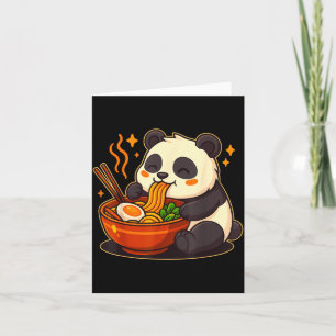 Cute Panda Eating Ramen Noodles  Card