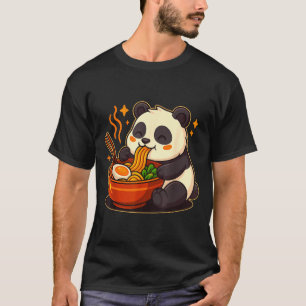 Cute Panda Eating Ramen Noodles T-Shirt